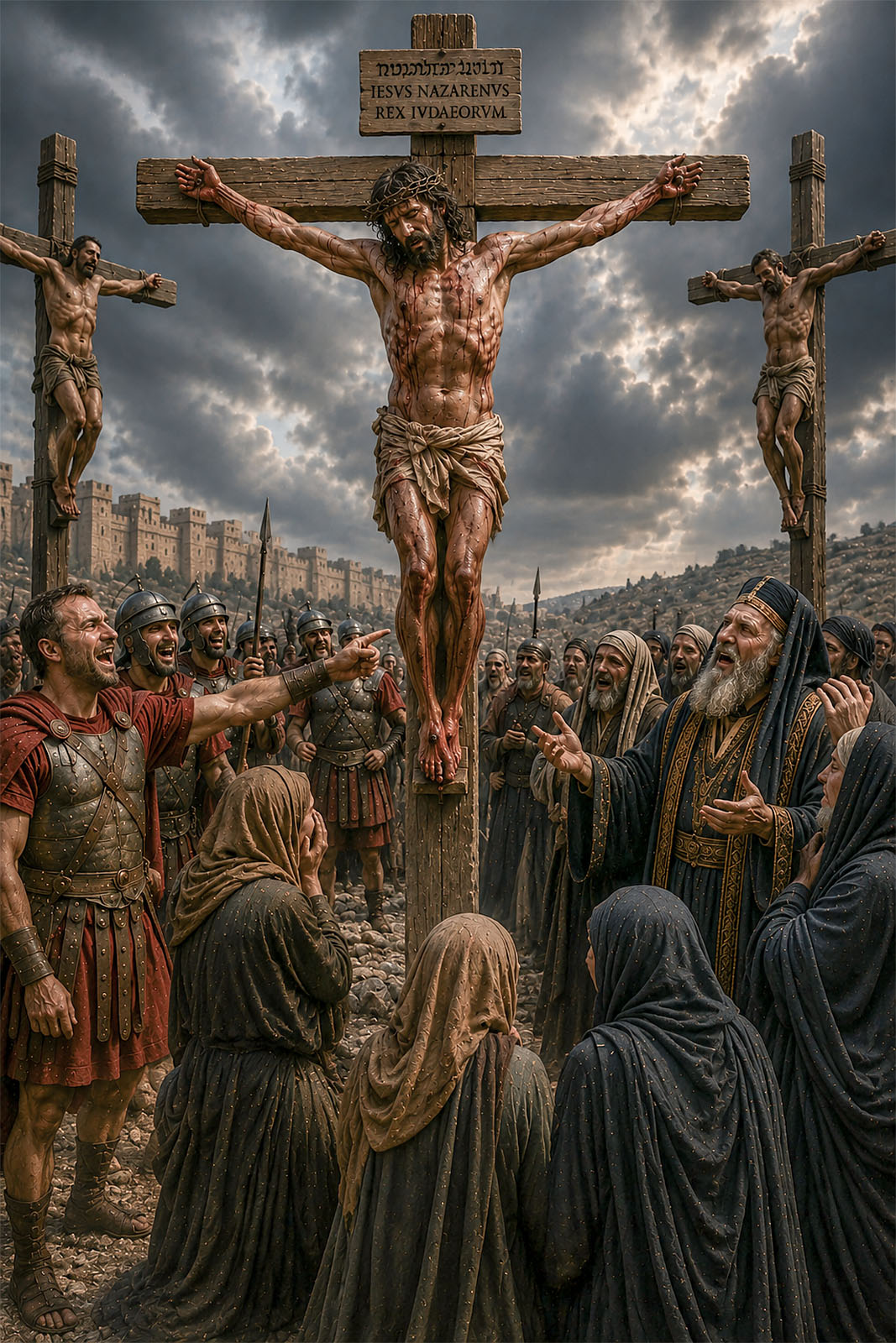 Jesus hangs on the cross